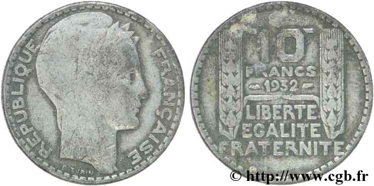 Faux de 10 francs Turin 1932  F.360/5 var. TB30 