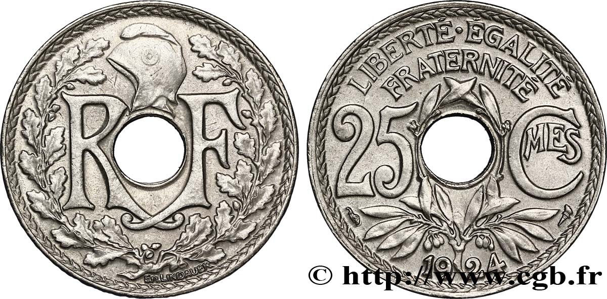 25 centimes Lindauer 1924  F.171/8 AU58 