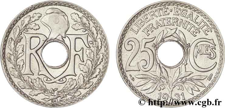 25 centimes Lindauer 1931  F.171/15 AU58 