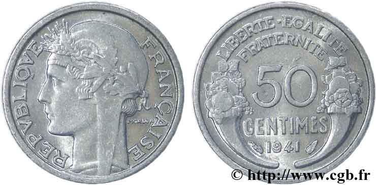 50 centimes Morlon, lourde 1941  F.193/2 SUP60 