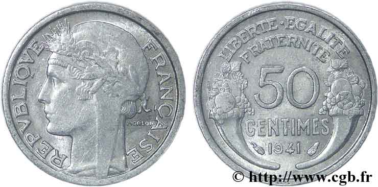50 centimes Morlon, lourde 1941  F.193/2 AU55 