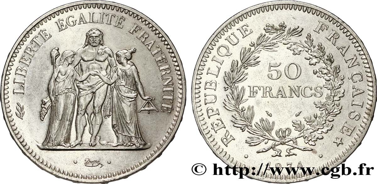 50 francs Hercule, avers de la 20 francs 1974  F.426/1 SUP55 