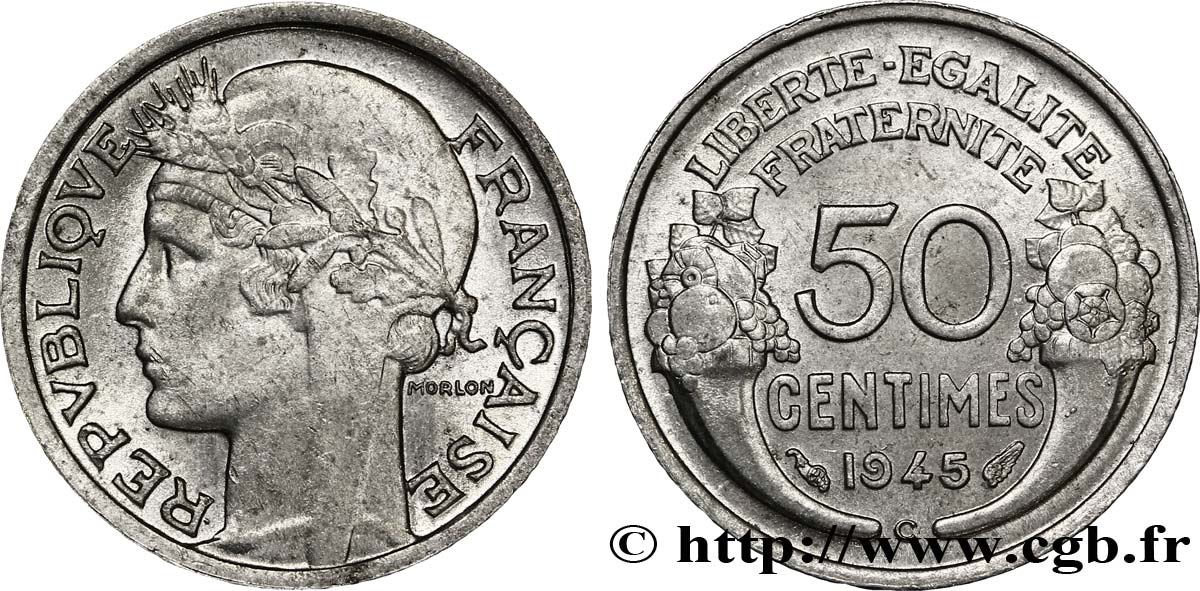 50 centimes Morlon, légère 1945 Castelsarrasin F.194/7 SUP60 