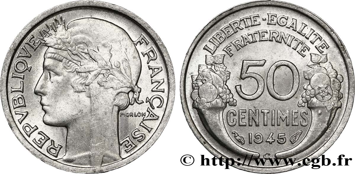50 centimes Morlon, légère 1945 Castelsarrasin F.194/7 SUP62 