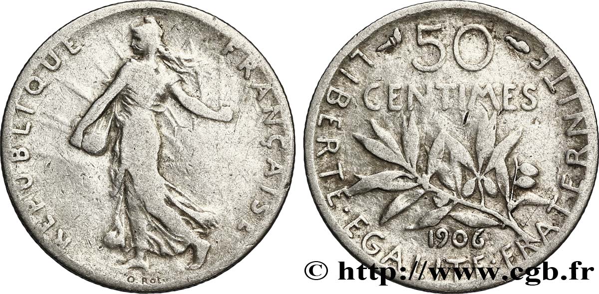 50 centimes Semeuse 1906 Paris F.190/13 BC20 