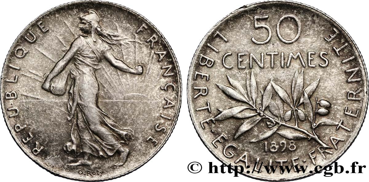 50 centimes Semeuse 1898 Paris F.190/3 MS63 