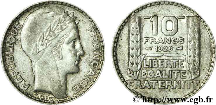 10 francs Turin 1929  F.360/2 TTB40 