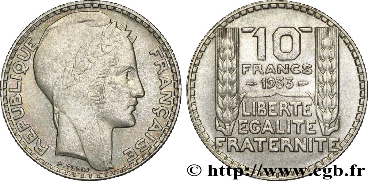 10 francs Turin 1933  F.360/6 MS60 