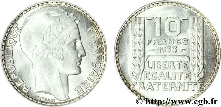 10 francs Turin 1933  F.360/6 SUP58 