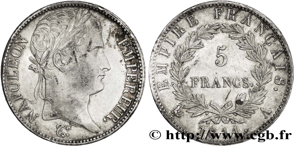 5 francs Napoléon Empereur, Empire français 1811 Paris F.307/27 TTB53 