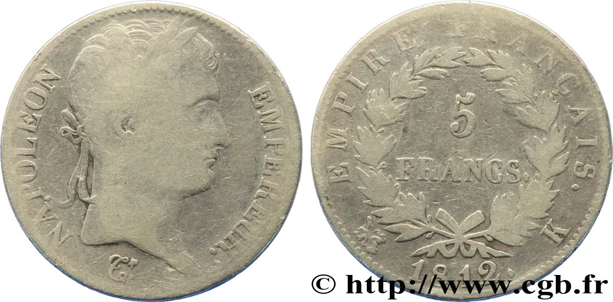 5 francs Napoléon Empereur, Empire français 1812 Bordeaux F.307/47 SGE10 