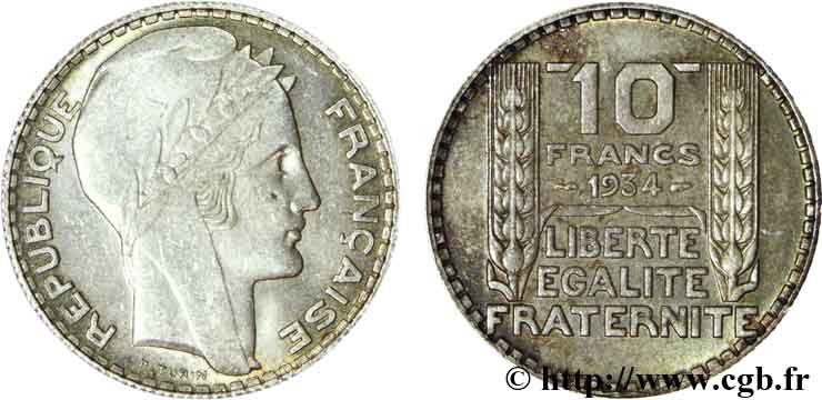 10 francs Turin 1934  F.360/7 TTB53 