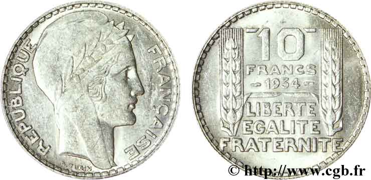 10 francs Turin 1934  F.360/7 XF48 