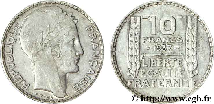 10 francs Turin 1937  F.360/8 TTB45 