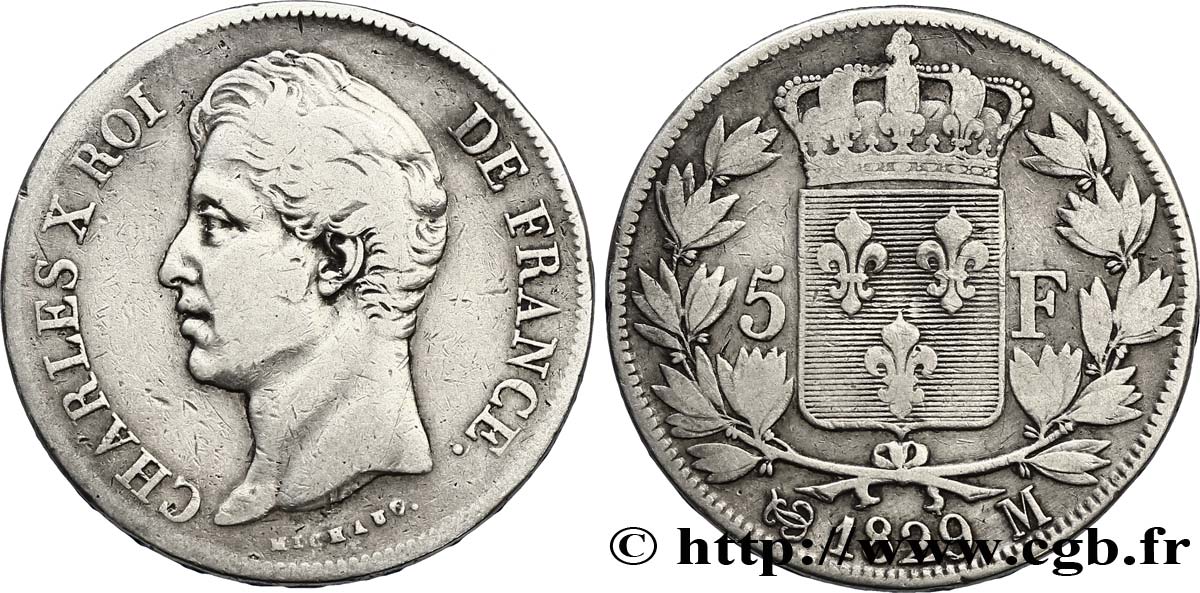 5 francs Charles X, 2e type 1829 Toulouse F.311/35 MB28 