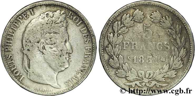 5 francs Ier type Domard, tranche en relief 1831 Bordeaux F.320/7 TB15 