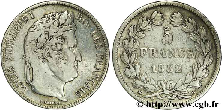 5 francs IIe type Domard 1832 Rouen F.324/2 F12 