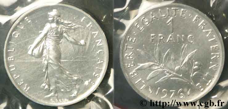 Piéfort argent de 1 franc Semeuse 1976 Pessac F.226/21P FDC70 