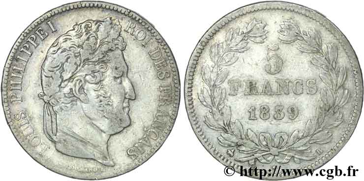 5 francs IIe type Domard 1839 Rouen F.324/76 TB25 