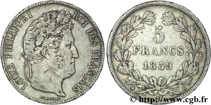 5 francs IIe type Domard 1839 Rouen F.324/76 TB35 