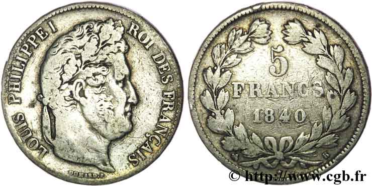 5 francs IIe type Domard 1840 Rouen F.324/84 TB20 