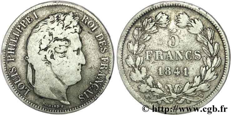 5 francs IIe type Domard 1841 Lille F.324/94 F12 