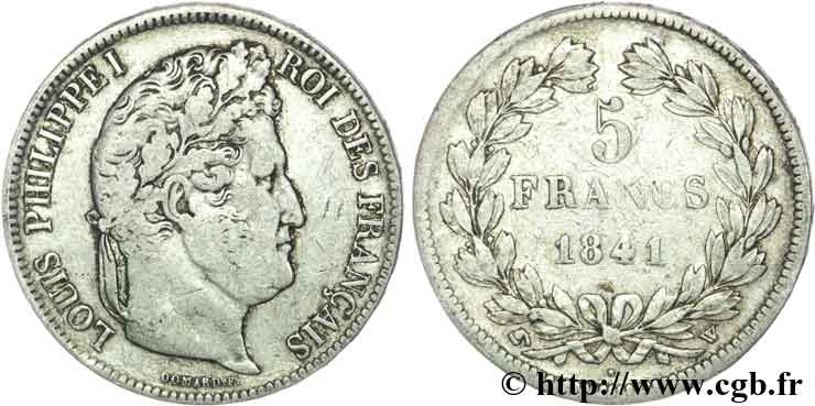 5 francs IIe type Domard 1841 Lille F.324/94 TB15 