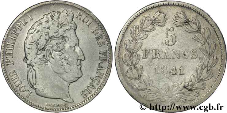 5 francs IIe type Domard 1841 Lille F.324/94 TB18 