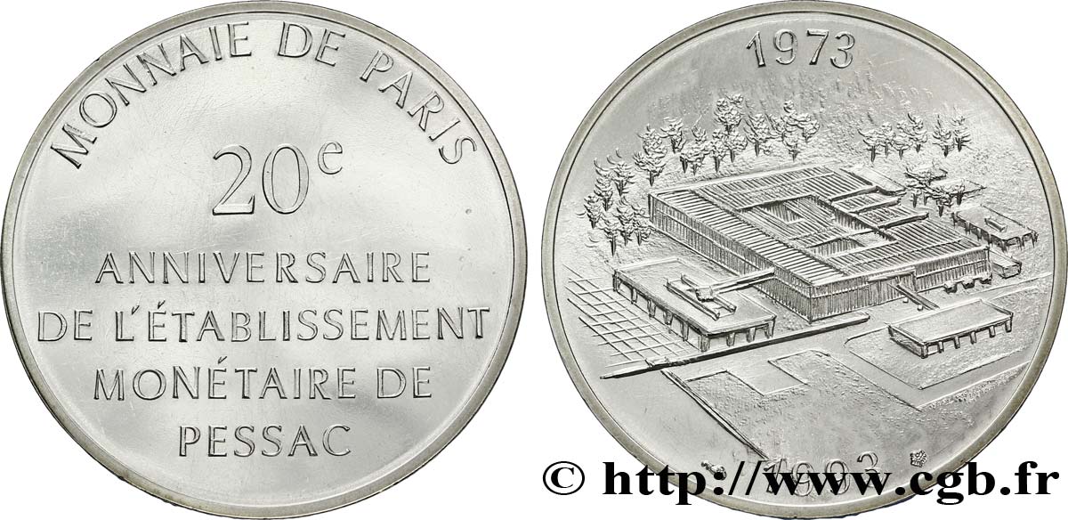 Module de 100 francs - 20e anniversaire de l’établissement monétaire de Pessac 1993 Pessac F.-/- SPL63 