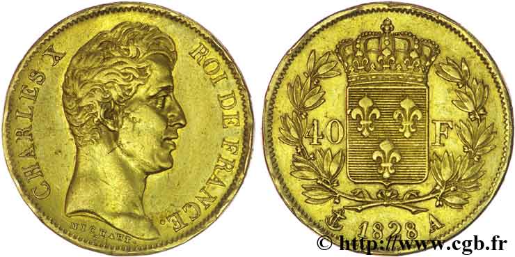 40 francs or Charles X, 2e type 1828 Paris F.544/3 BB42 