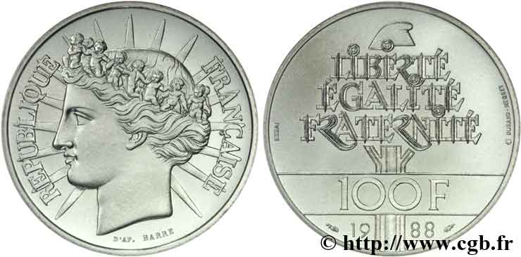 Essai de 100 francs Fraternité 1988 Pessac F.456/1 FDC65 