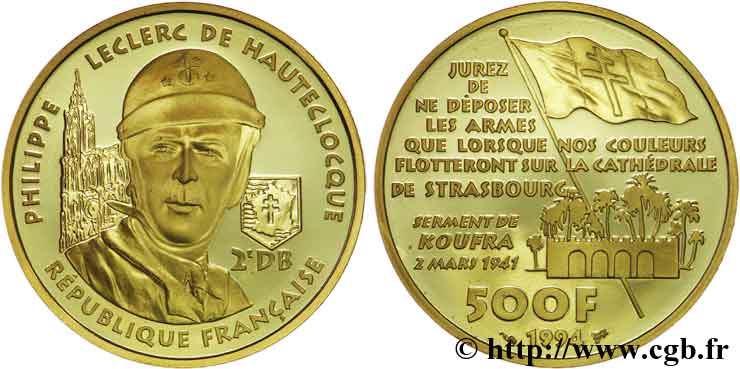 500 francs or Maréchal Leclerc de Hauteclocque  1994 Paris F.1820 1 MS70 
