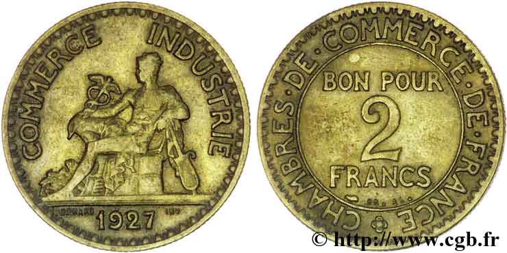 2 francs Chambres de Commerce 1927  F.267/9 BC35 