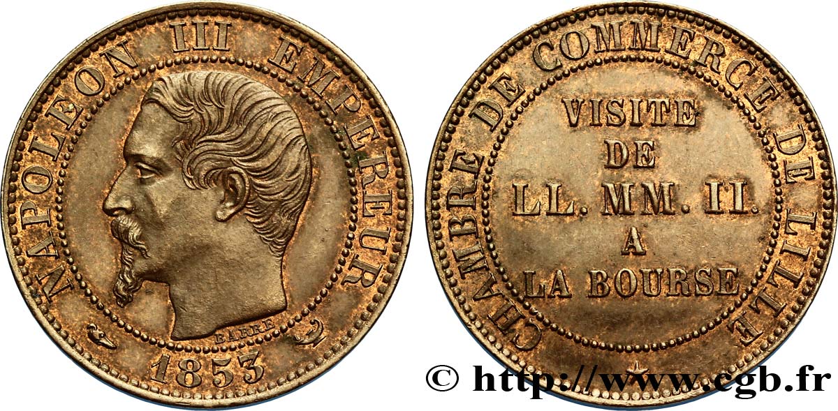Module de cinq centimes, Visite impériale à Lille les 23 et 24 septembre 1853 1853 Lille VG.3367  SUP55 