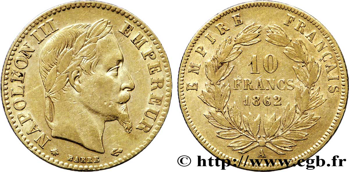 Prix Louis D Or 10 Francs 1862
