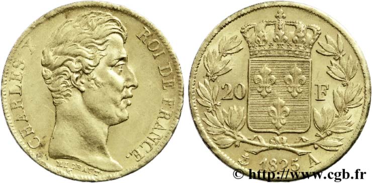 20 francs or Charles X 1825 Paris F.520/1 TTB52 