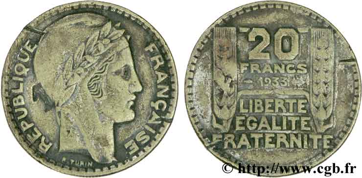 Faux de 20 francs Turin 1933  F.400/4 MBC40 