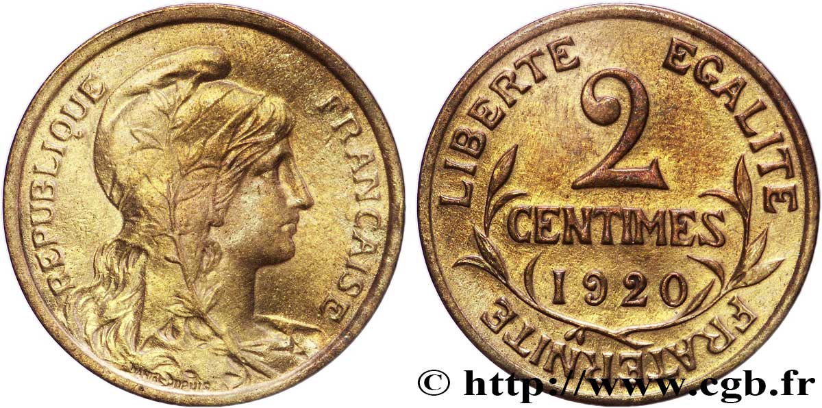 2 centimes Daniel-Dupuis 1920 Paris F.110/20 SUP62 