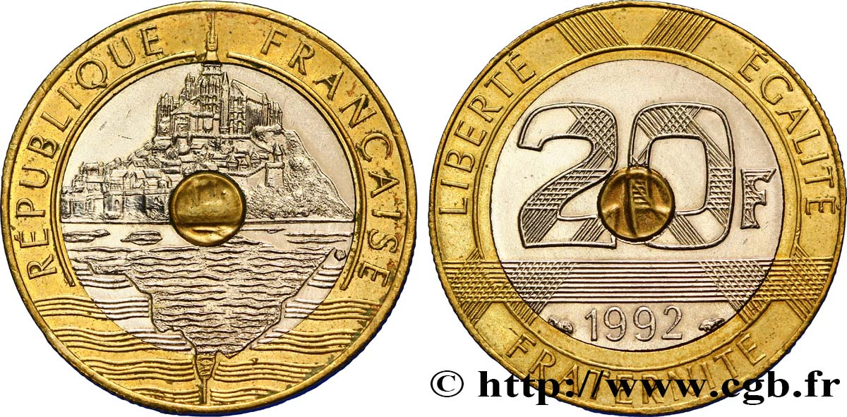 20 francs Mont Saint-Michel 1992 Pessac F.403/5 EBC55 