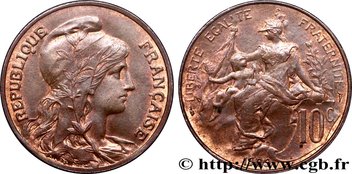 10 centimes Daniel-Dupuis 1909  F.136/18 VZ58 