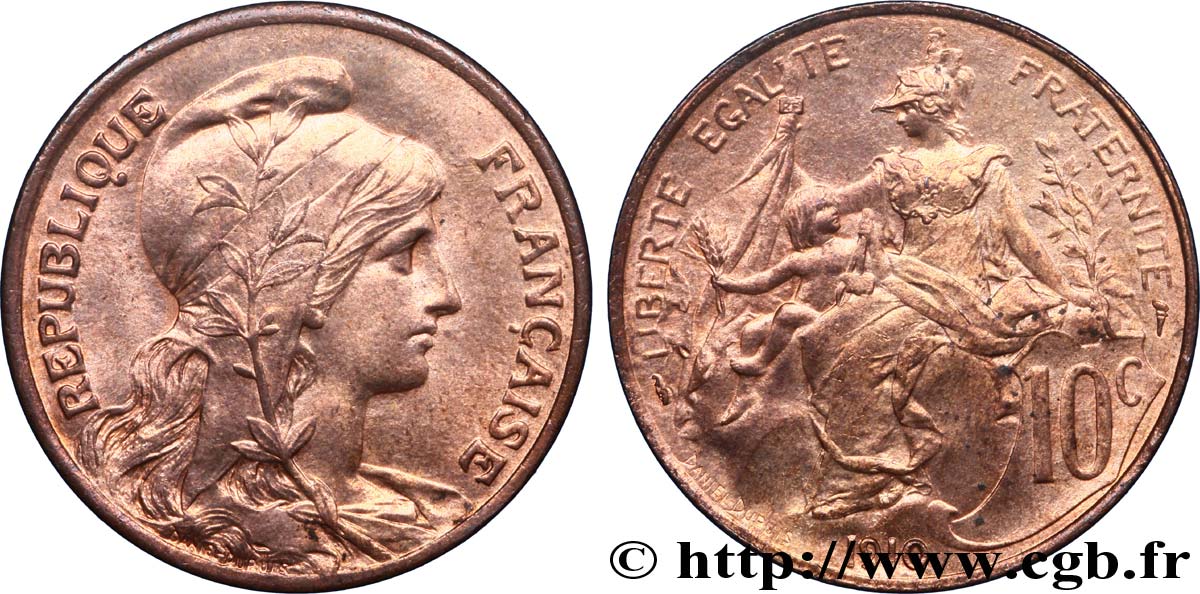 10 centimes Daniel-Dupuis 1910  F.136/19 VZ60 