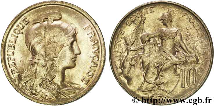 10 centimes Daniel-Dupuis 1917  F.136/28 EBC60 