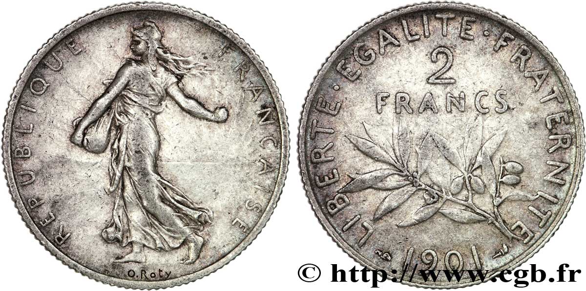 2 francs Semeuse 1901  F.266/6 TTB40 