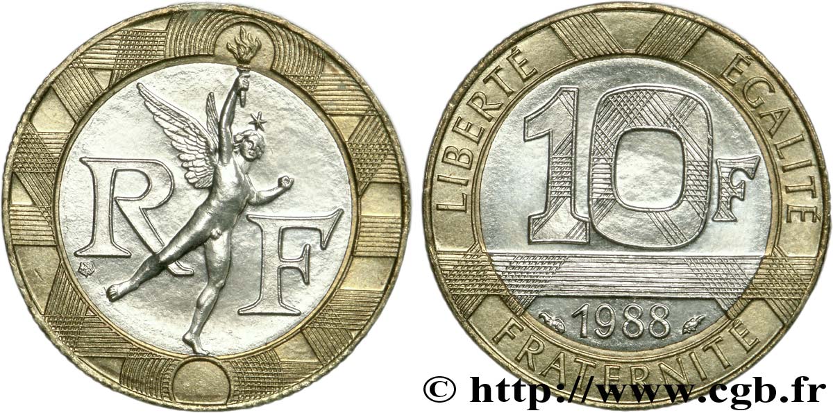 10 francs Génie de la Bastille 1988 Pessac F.375/2 VZ62 