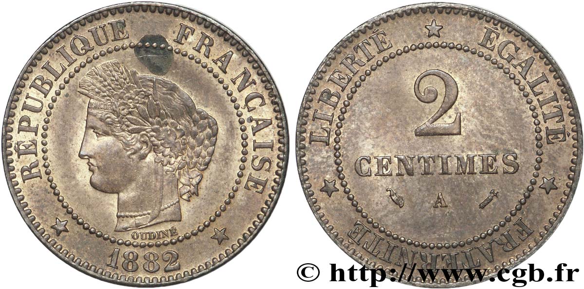 2 centimes Cérès 1882 Paris F.109/7 SPL61 