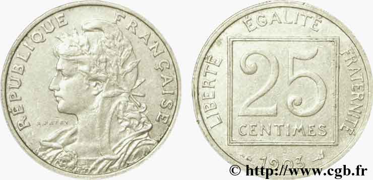 25 centimes Patey, 1er type 1903  F.168/3 TTB40 
