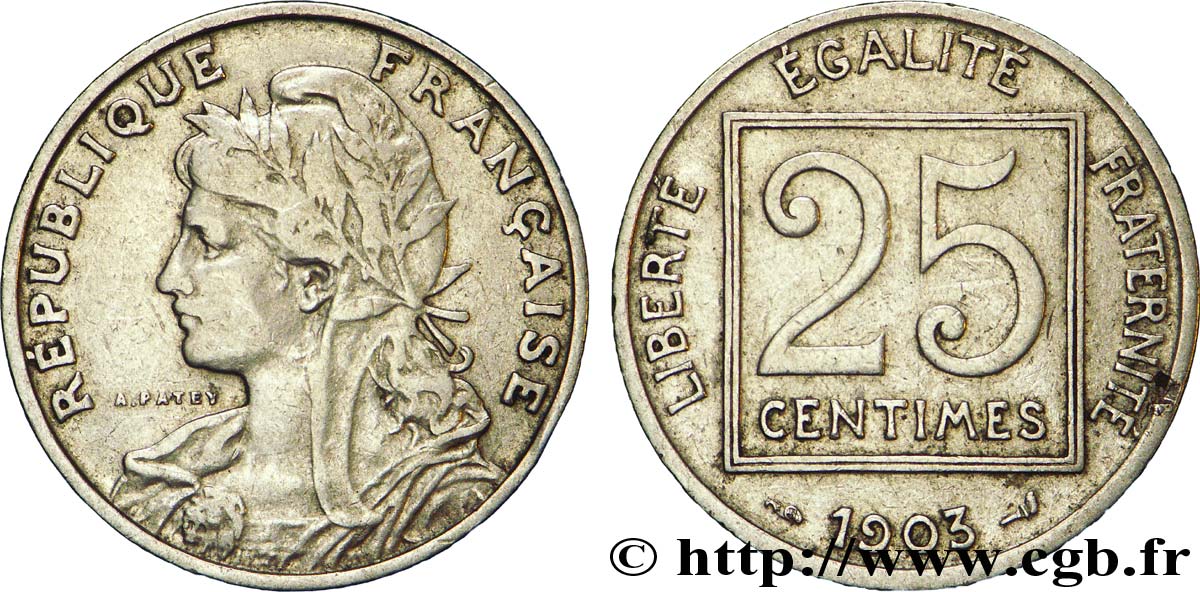 25 centimes Patey, 1er type 1903  F.168/3 MB25 