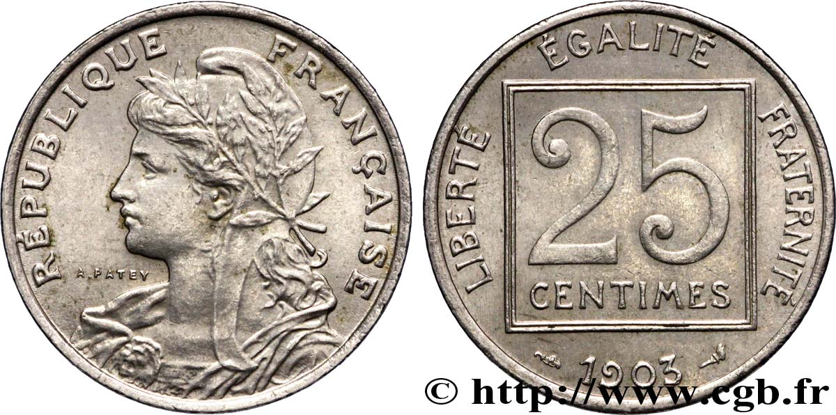 25 centimes Patey, 1er type 1903  F.168/3 SUP61 
