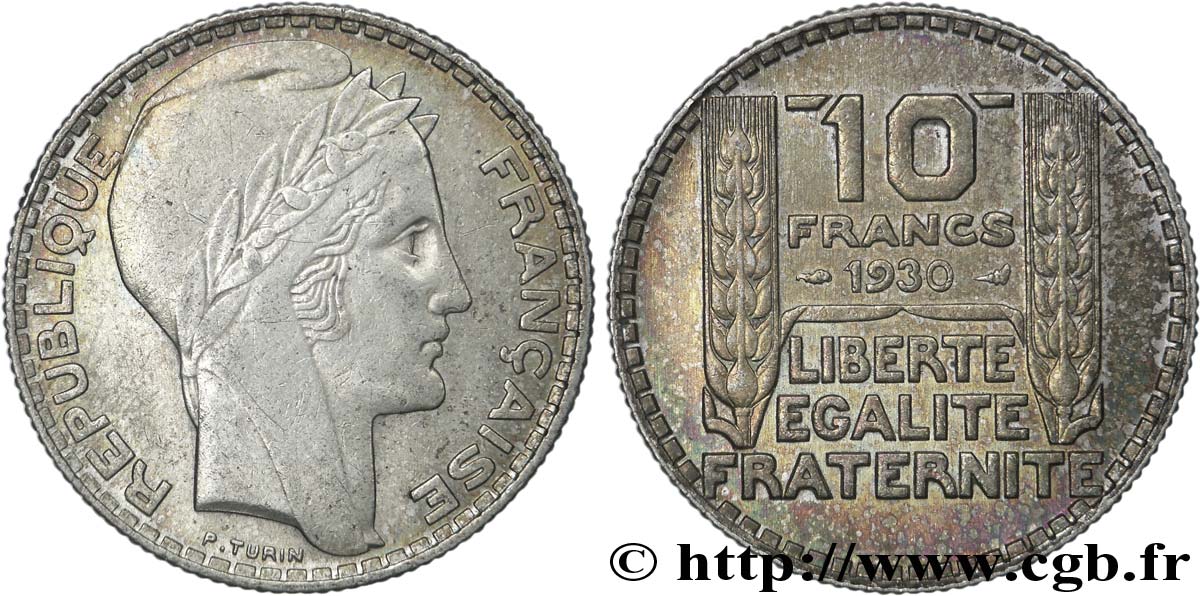 10 Francs 1930 Liberté égalité Fraternité Valeur