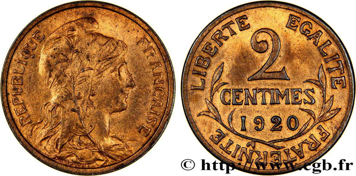 2 centimes Daniel-Dupuis 1920 Paris F.110/20 SUP60 